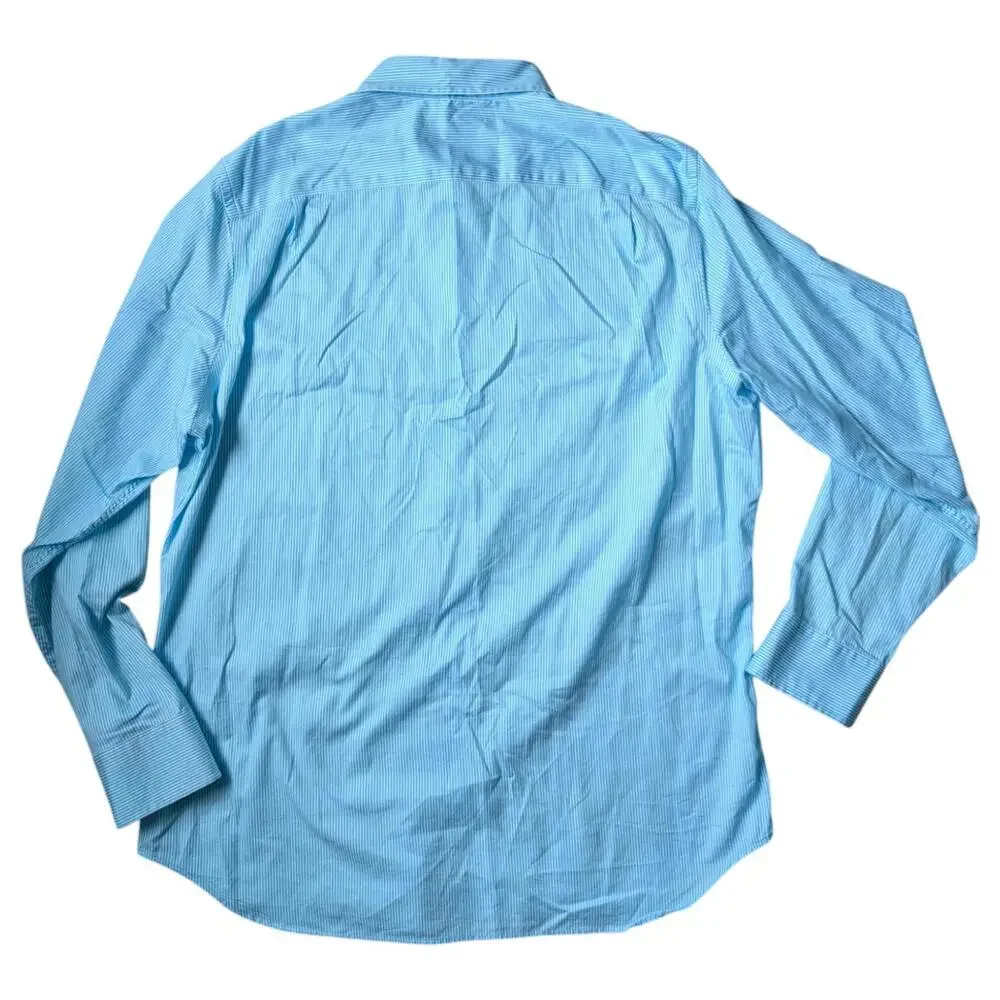 Banana Republic Shirt Mens XL Blue Stripe Slim Fit Non Iron‎ Dress Button Down